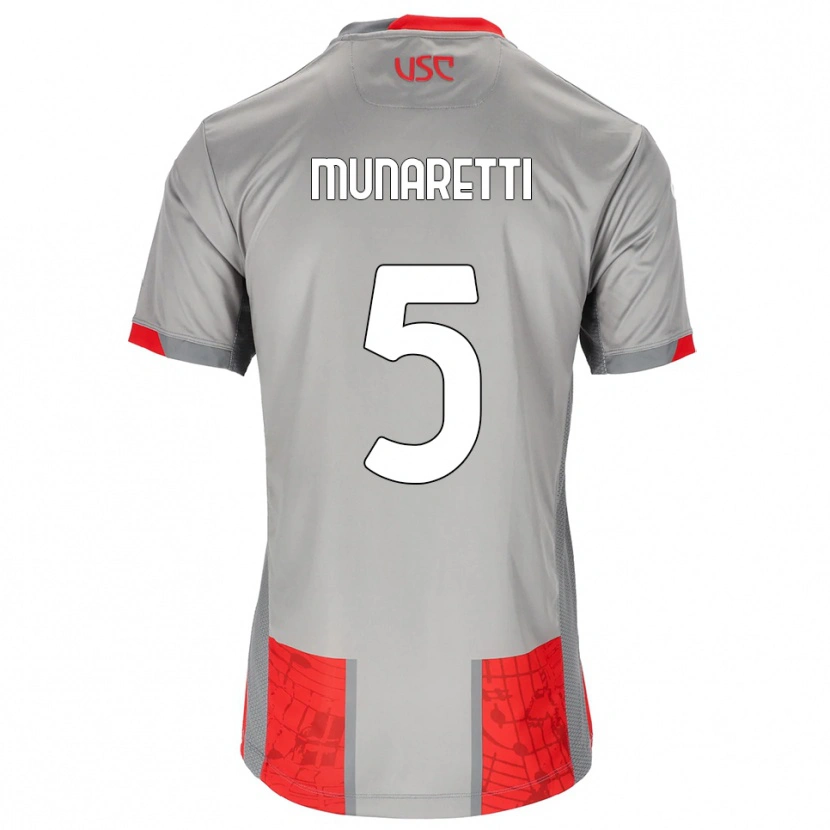 Danxen Kinder Luca Munaretti #5 Rot Grau Heimtrikot Trikot 2025/26 T-Shirt Schweiz