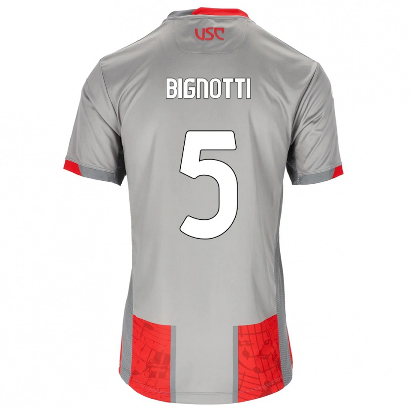 Danxen Kinder Francesco Bignotti #5 Rot Grau Heimtrikot Trikot 2025/26 T-Shirt Schweiz