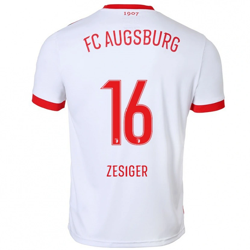 Danxen Kinder Cédric Zesiger #16 Weiß Rot Heimtrikot Trikot 2025/26 T-Shirt Schweiz