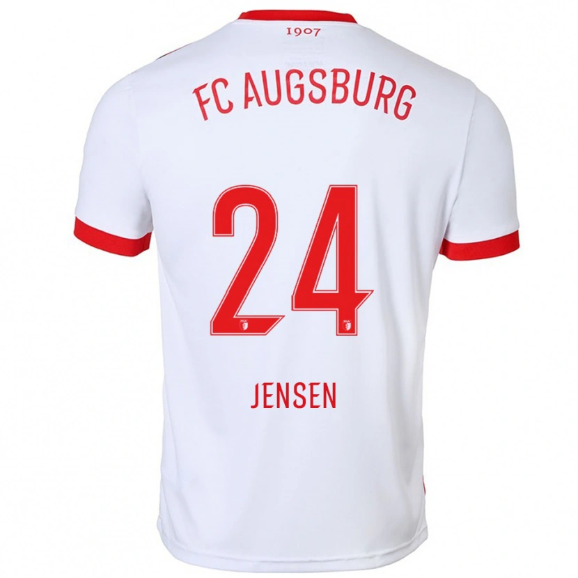 Danxen Kinder Fredrik Jensen #24 Weiß Rot Heimtrikot Trikot 2025/26 T-Shirt Schweiz