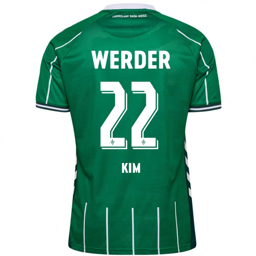 Danxen Kinder Min-Je Kim #22 Grün Weiß Heimtrikot Trikot 2025/26 T-Shirt Schweiz