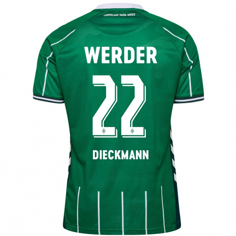 Danxen Kinder Rieke Dieckmann #22 Grün Weiß Heimtrikot Trikot 2025/26 T-Shirt Schweiz