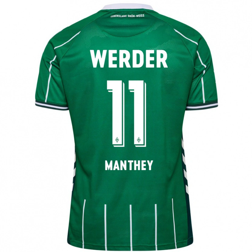 Danxen Kinder Kevin Manthey #11 Grün Weiß Heimtrikot Trikot 2025/26 T-Shirt Schweiz