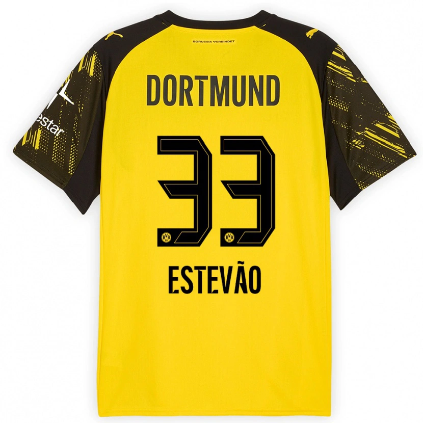 Danxen Kinder Tiago Estevão #33 Gelb Schwarz Heimtrikot Trikot 2025/26 T-Shirt Schweiz