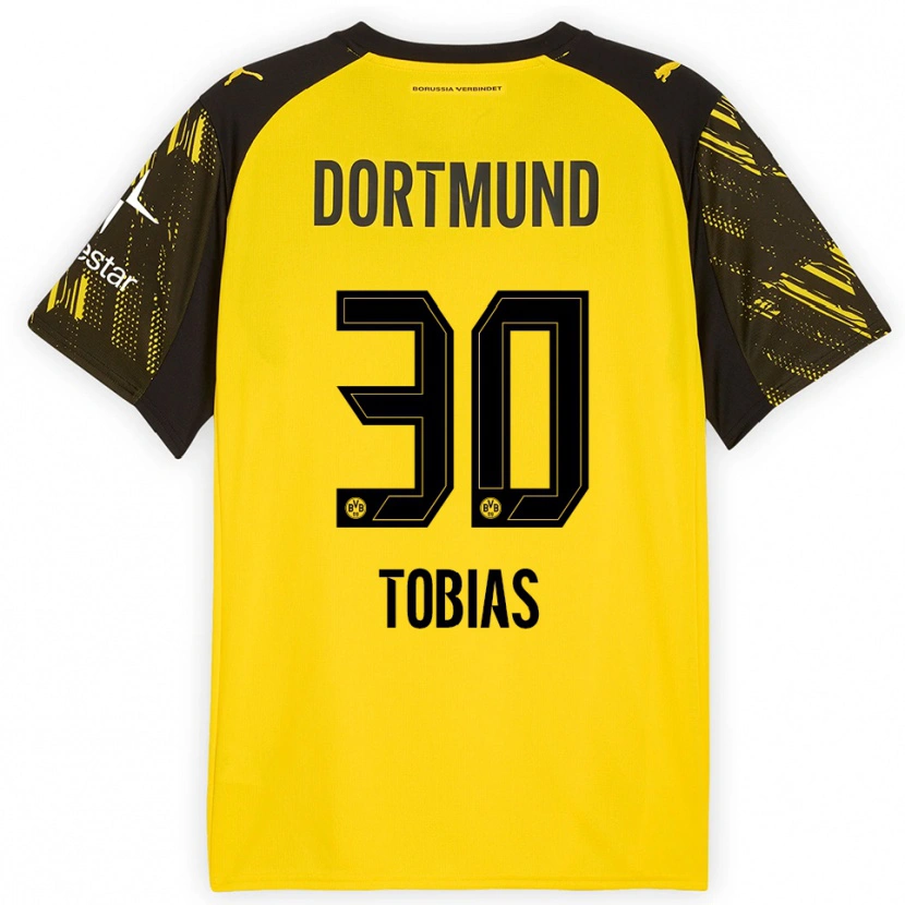 Danxen Kinder Vogt Tobias #30 Gelb Schwarz Heimtrikot Trikot 2025/26 T-Shirt Schweiz