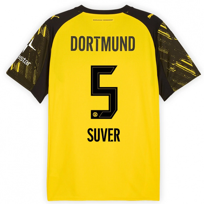 Danxen Kinder Mario Suver #5 Gelb Schwarz Heimtrikot Trikot 2025/26 T-Shirt Schweiz