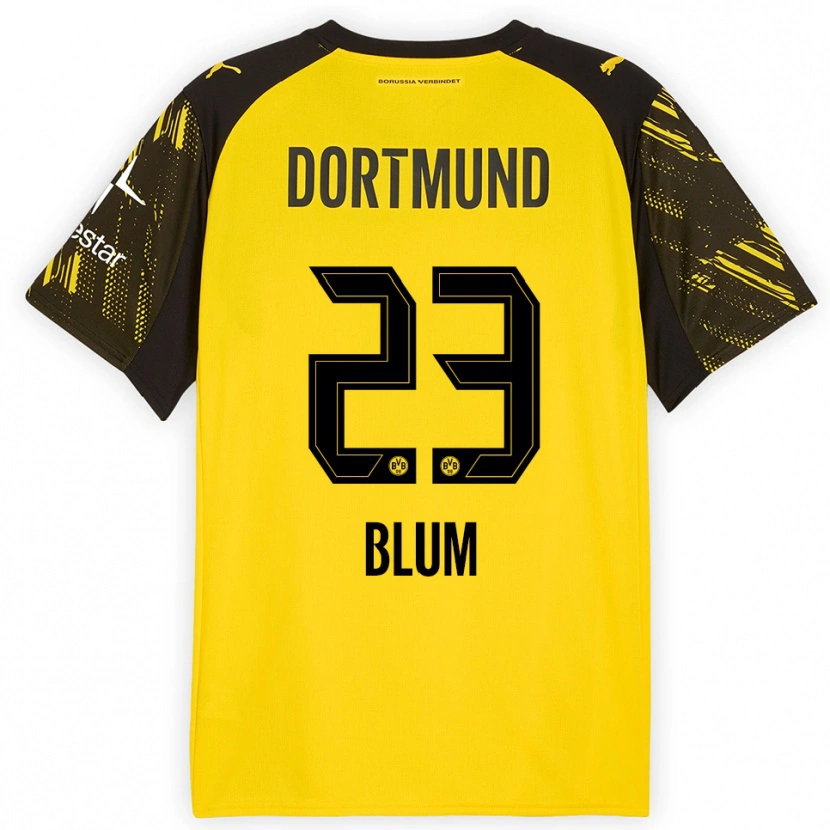 Danxen Kinder Caroline Blum #23 Gelb Schwarz Heimtrikot Trikot 2025/26 T-Shirt Schweiz