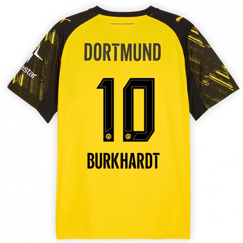 Danxen Kinder Till Burkhardt #10 Gelb Schwarz Heimtrikot Trikot 2025/26 T-Shirt Schweiz