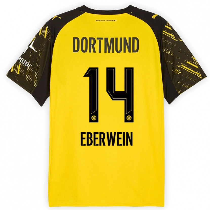 Danxen Kinder Michael Eberwein #14 Gelb Schwarz Heimtrikot Trikot 2025/26 T-Shirt Schweiz