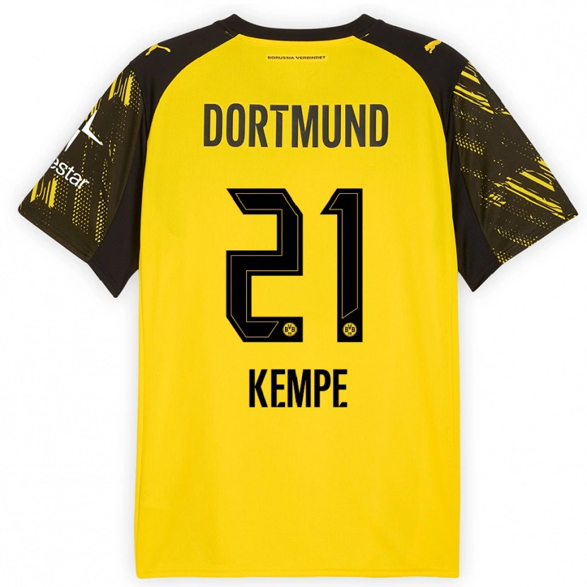 Danxen Kinder Frederike Kempe #21 Gelb Schwarz Heimtrikot Trikot 2025/26 T-Shirt Schweiz