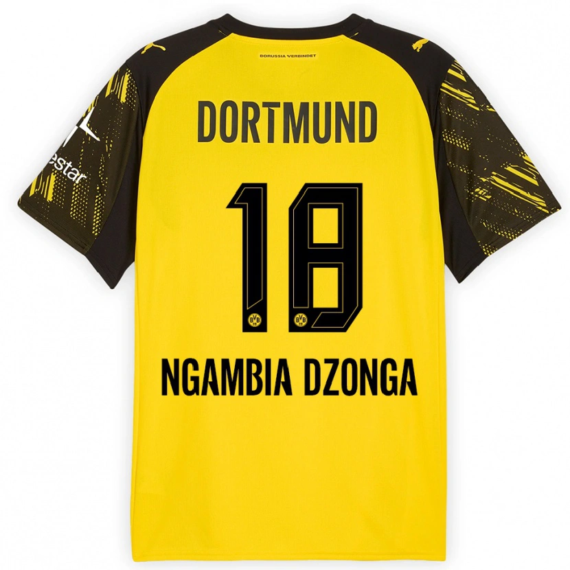 Danxen Kinder Diego Ngambia #18 Gelb Schwarz Heimtrikot Trikot 2025/26 T-Shirt Schweiz