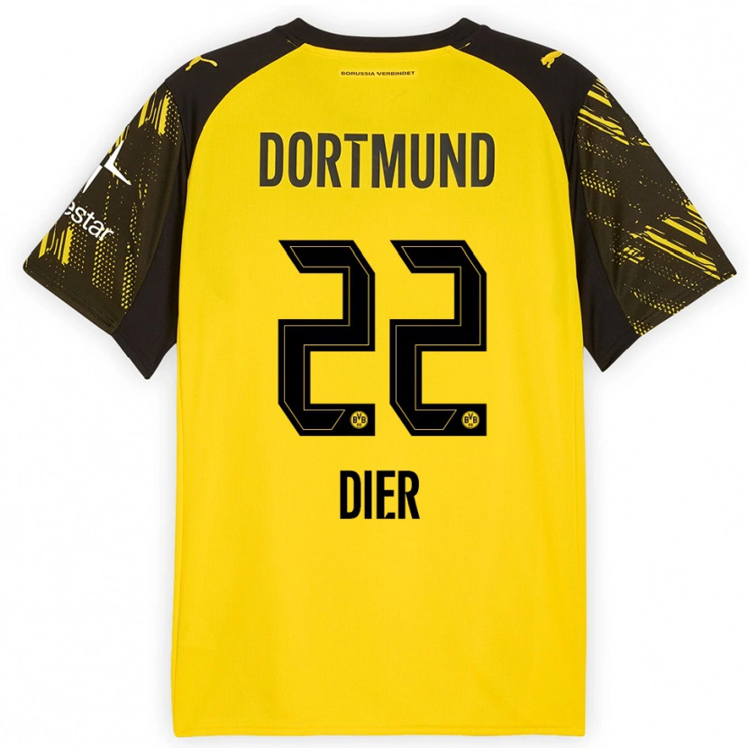 Danxen Kinder Henrik Dier #22 Gelb Schwarz Heimtrikot Trikot 2025/26 T-Shirt Schweiz
