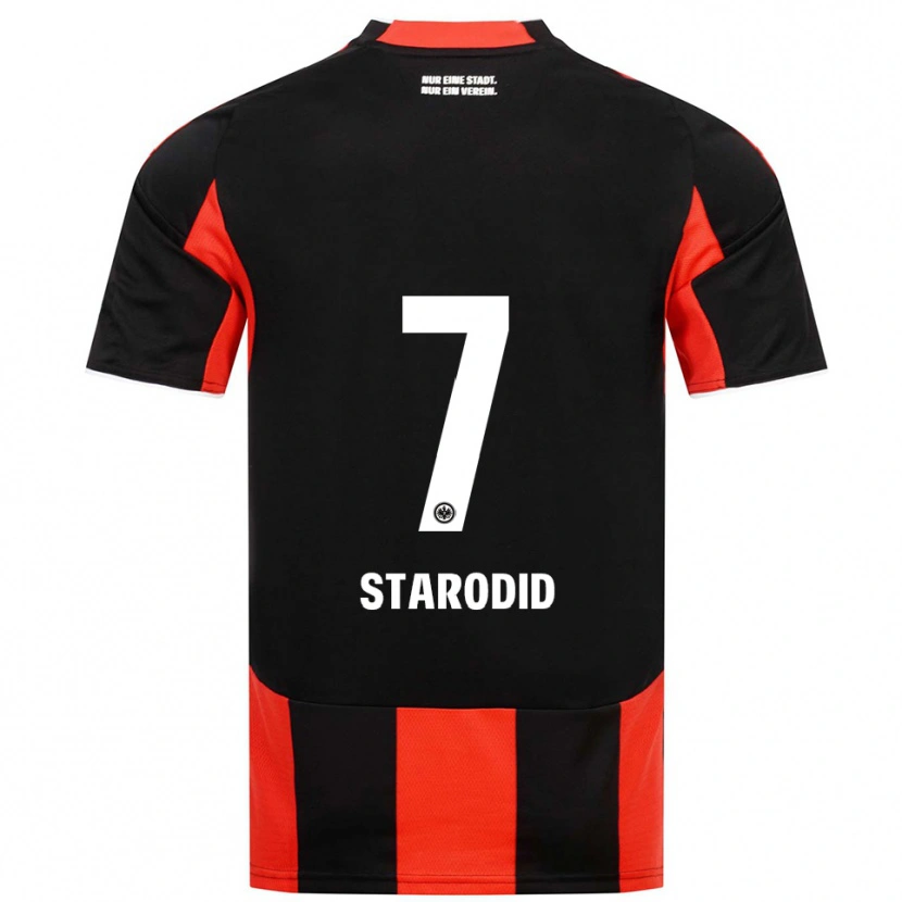 Danxen Kinder Daniel Starodid #7 Schwarz Rot Heimtrikot Trikot 2025/26 T-Shirt Schweiz