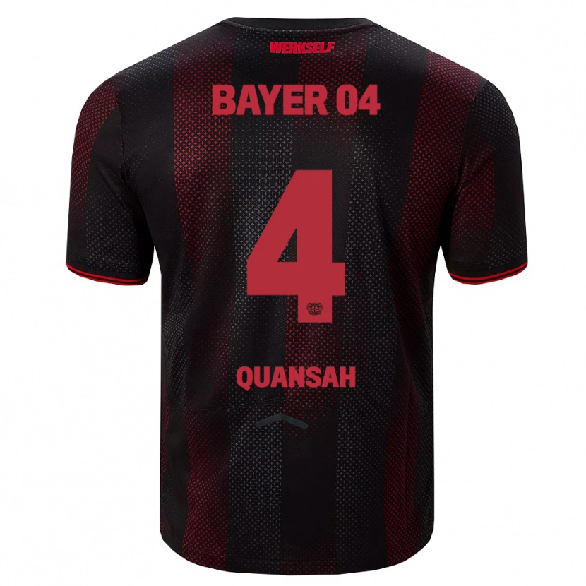 Danxen Kinder Jarell Quansah #4 Schwarz Rot Heimtrikot Trikot 2025/26 T-Shirt Schweiz
