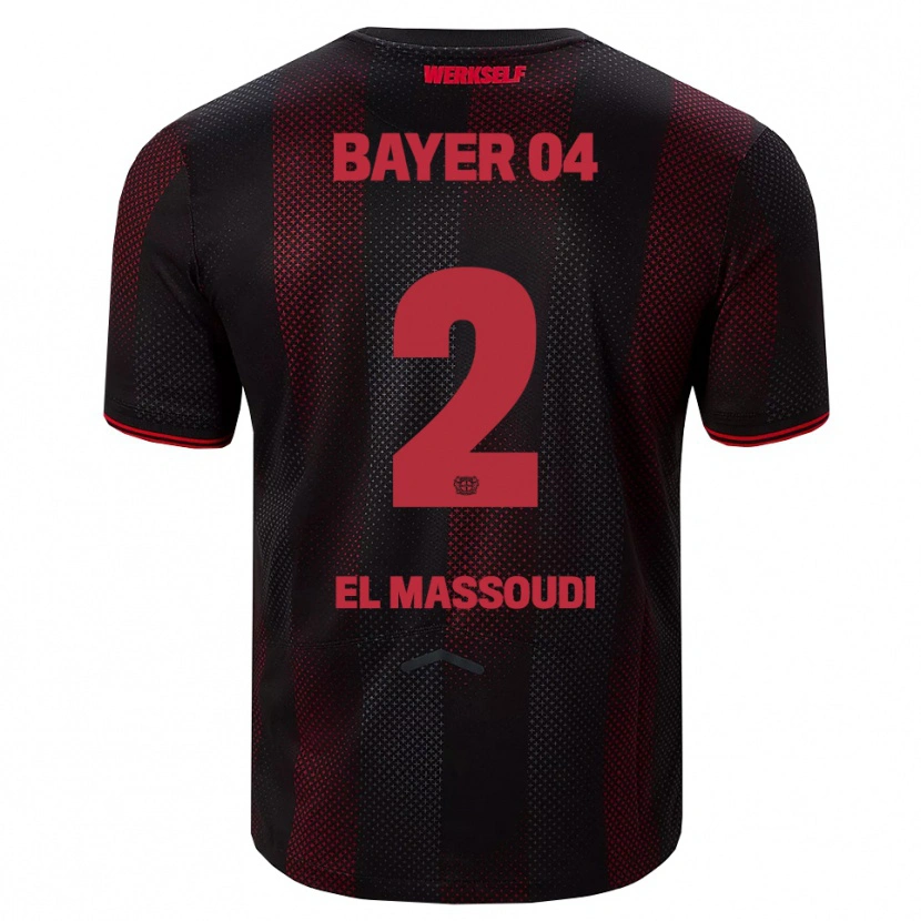 Danxen Kinder Nassim El Massoudi #2 Schwarz Rot Heimtrikot Trikot 2025/26 T-Shirt Schweiz