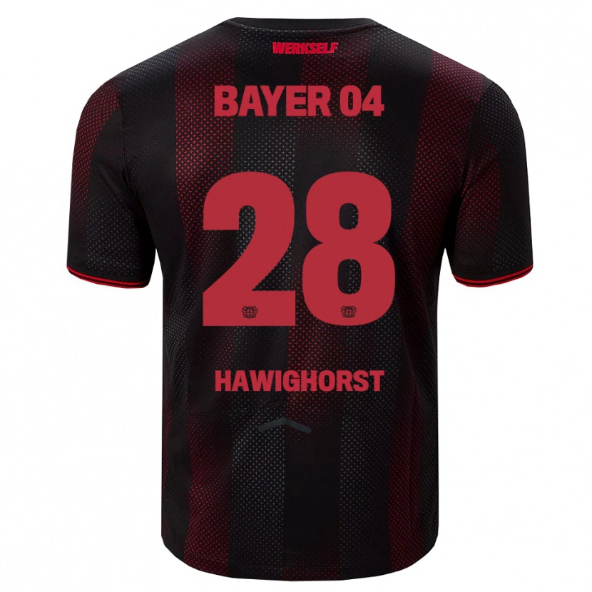 Danxen Kinder Ben Hawighorst #28 Schwarz Rot Heimtrikot Trikot 2025/26 T-Shirt Schweiz