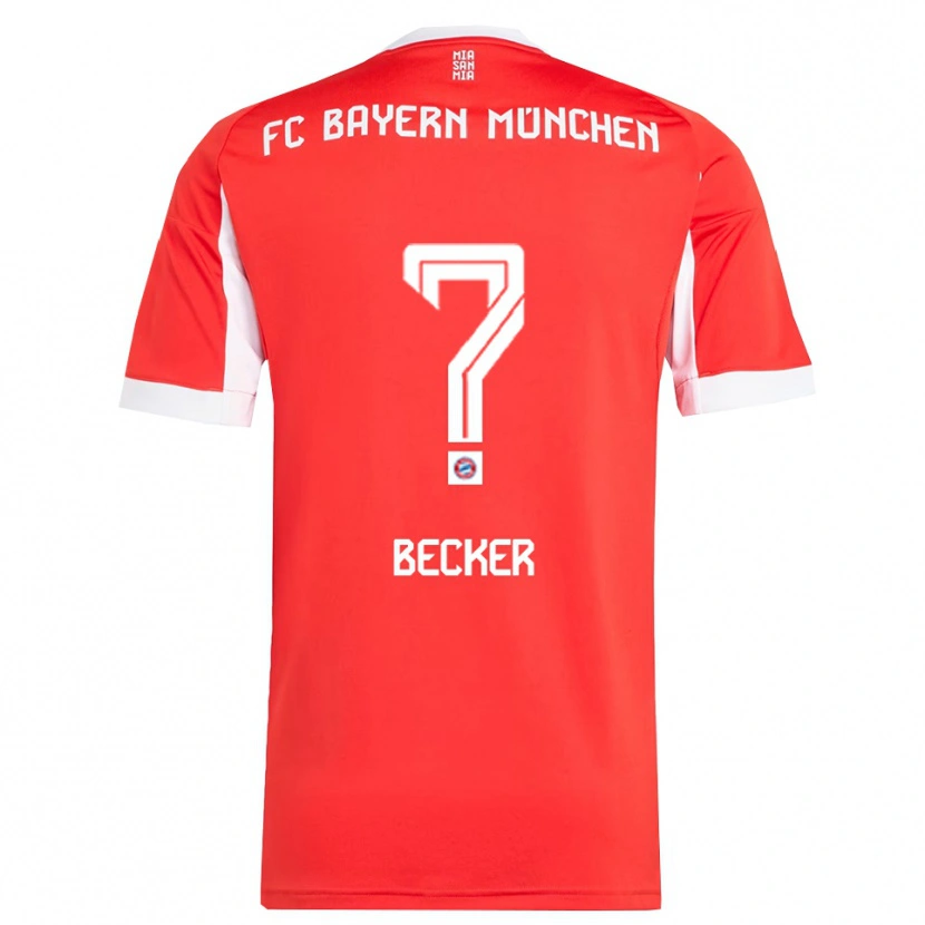 Danxen Kinder Lennard Becker #0 Rot Weiß Heimtrikot Trikot 2025/26 T-Shirt Schweiz