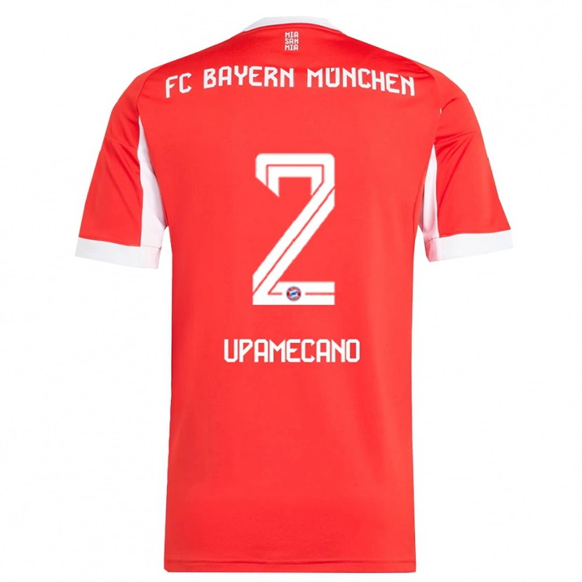 Danxen Kinder Dayot Upamecano #2 Rot Weiß Heimtrikot Trikot 2025/26 T-Shirt Schweiz
