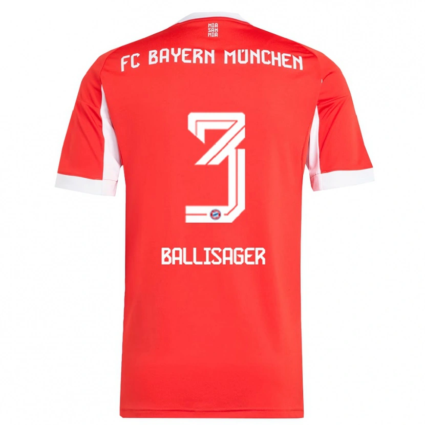 Danxen Kinder Stine Ballisager #3 Rot Weiß Heimtrikot Trikot 2025/26 T-Shirt Schweiz