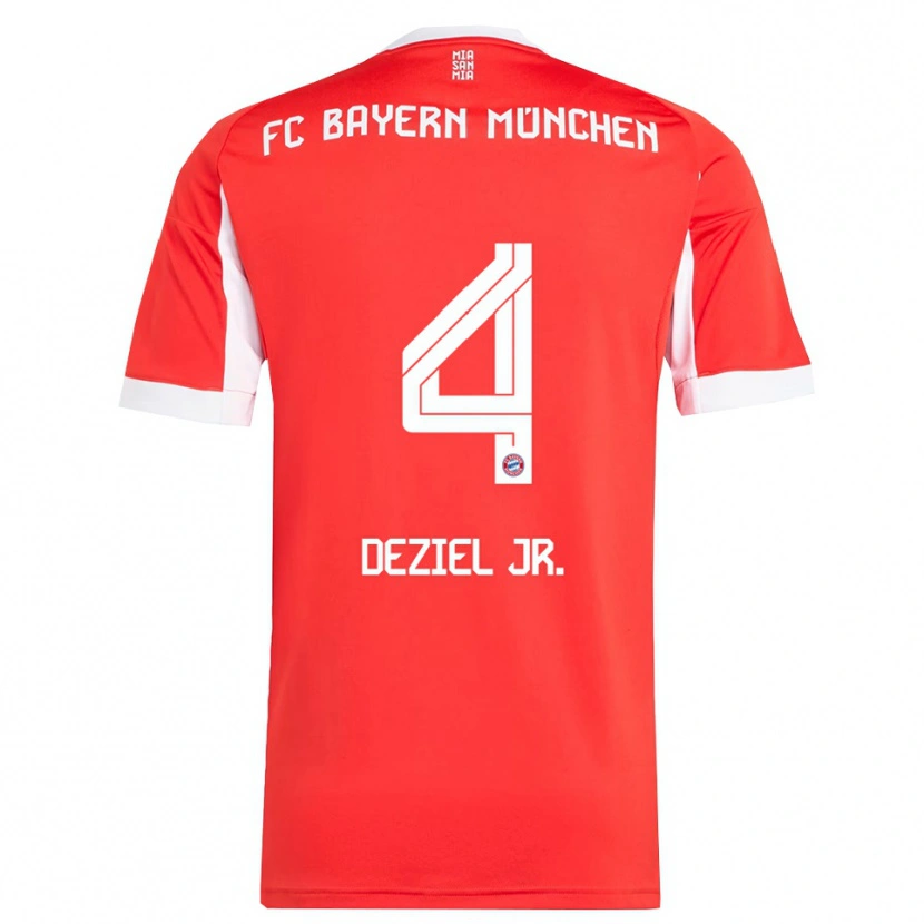 Danxen Kinder Robert Deziel Jr. #4 Rot Weiß Heimtrikot Trikot 2025/26 T-Shirt Schweiz