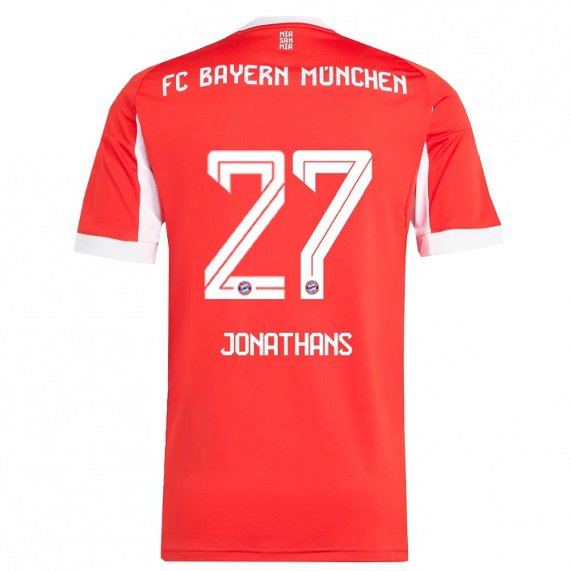 Danxen Kinder David Jonathans #27 Rot Weiß Heimtrikot Trikot 2025/26 T-Shirt Schweiz