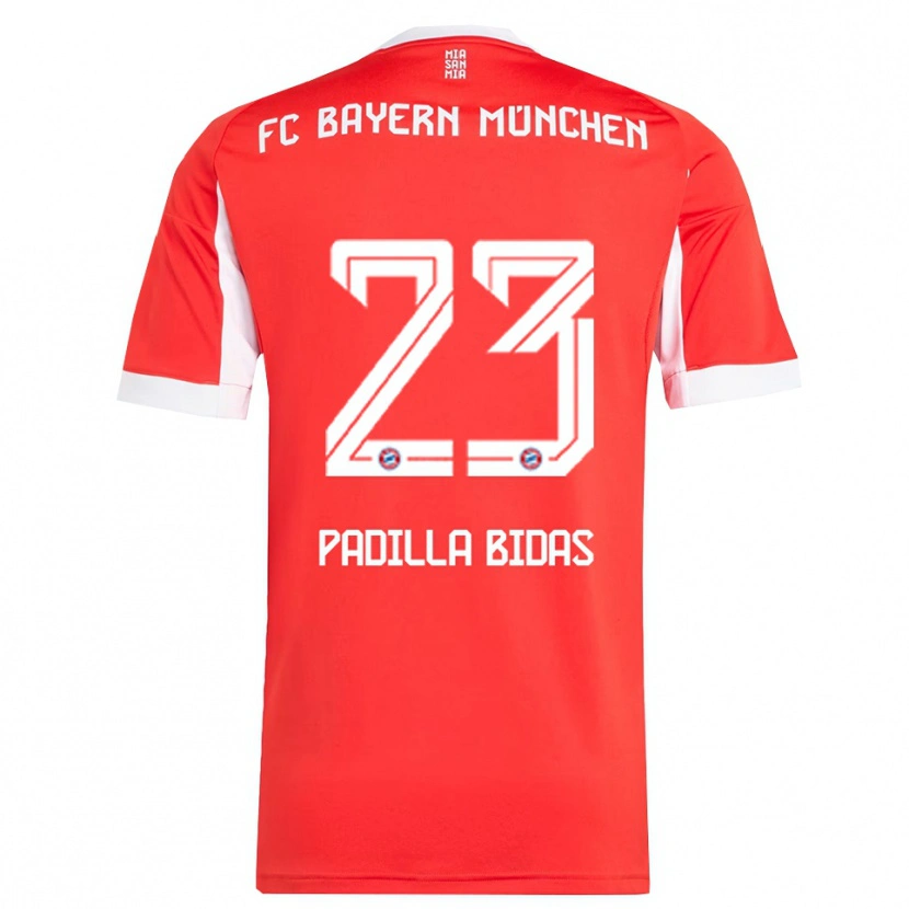 Danxen Kinder Natalia Padilla Bidas #23 Rot Weiß Heimtrikot Trikot 2025/26 T-Shirt Schweiz
