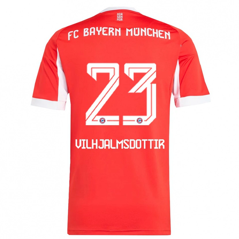 Danxen Kinder Karolina Lea Vilhjalmsdottir #23 Rot Weiß Heimtrikot Trikot 2025/26 T-Shirt Schweiz