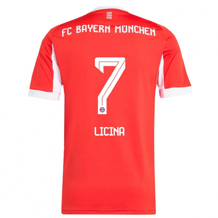 Danxen Kinder Adin Licina #7 Rot Weiß Heimtrikot Trikot 2025/26 T-Shirt Schweiz