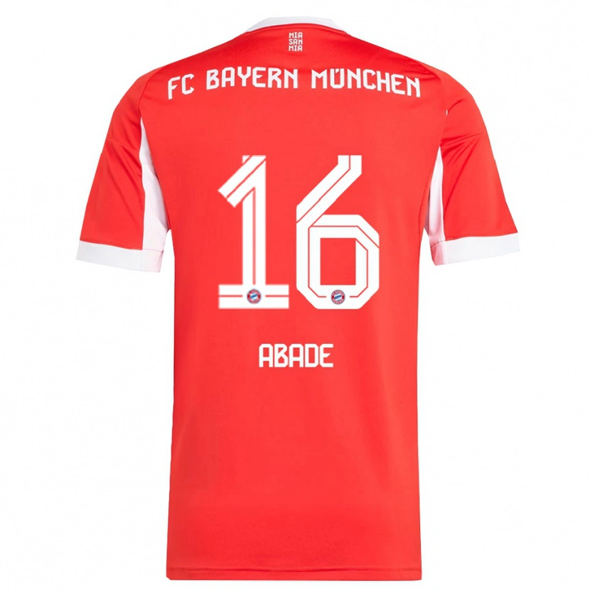 Danxen Kinder Daniel Abade #16 Rot Weiß Heimtrikot Trikot 2025/26 T-Shirt Schweiz