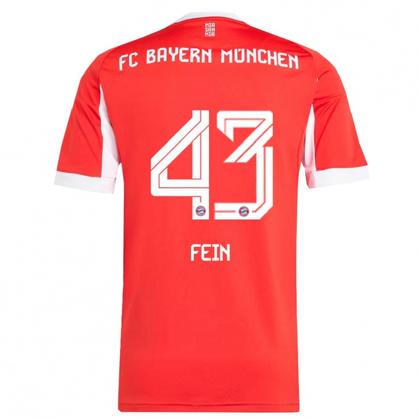 Danxen Kinder Adrian Fein #43 Rot Weiß Heimtrikot Trikot 2025/26 T-Shirt Schweiz