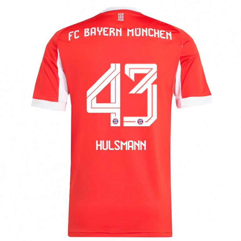 Danxen Kinder Tom Hulsmann #43 Rot Weiß Heimtrikot Trikot 2025/26 T-Shirt Schweiz