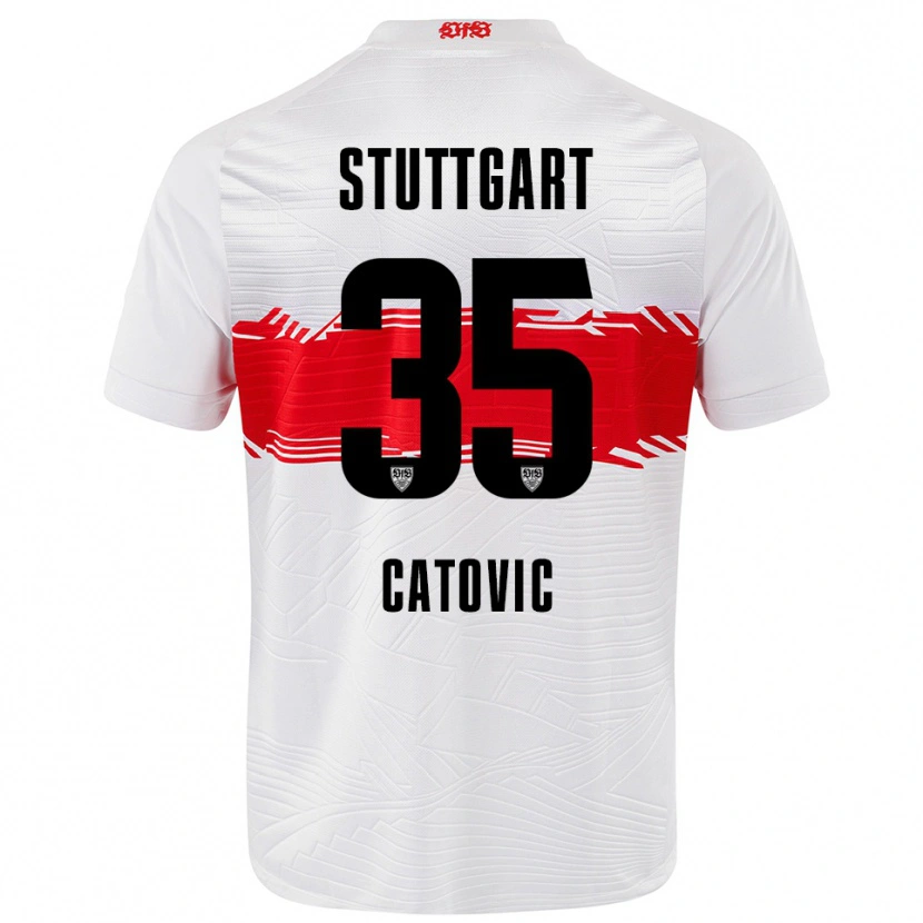 Danxen Kinder Mirza Catovic #35 Weiß Rot Heimtrikot Trikot 2025/26 T-Shirt Schweiz