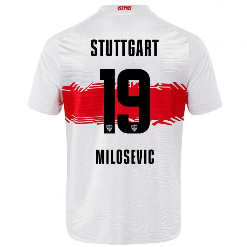 Danxen Kinder Jovan Milosevic #19 Weiß Rot Heimtrikot Trikot 2025/26 T-Shirt Schweiz