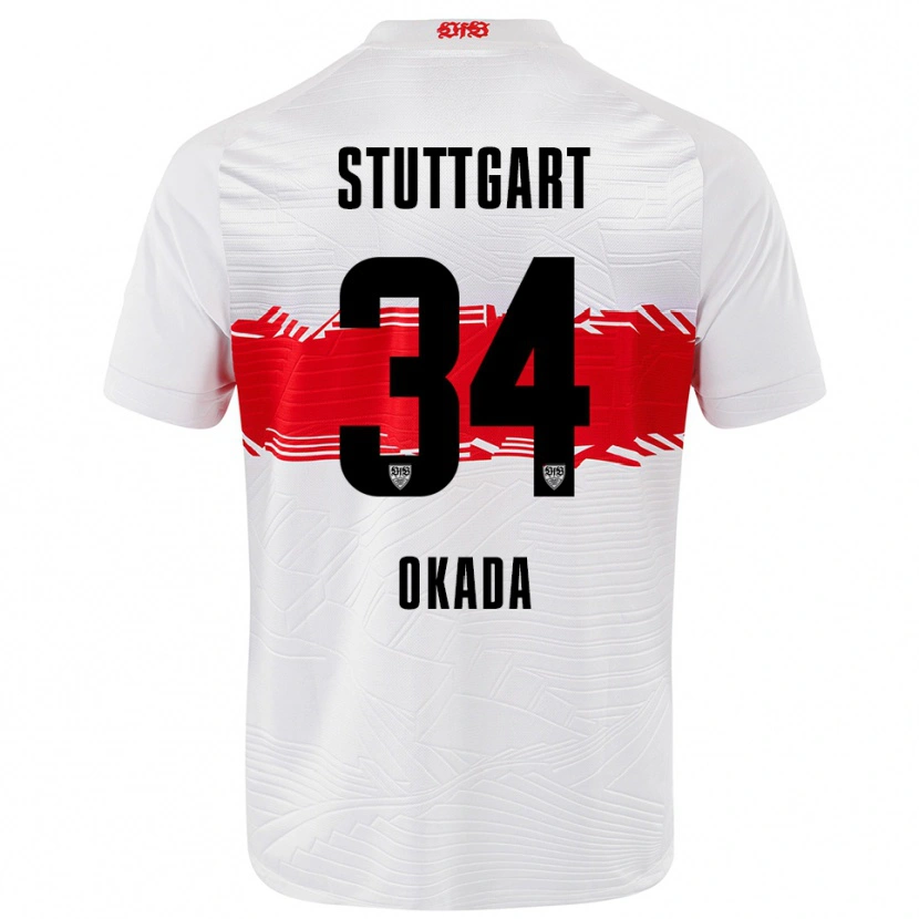 Danxen Kinder Rei Okada #34 Weiß Rot Heimtrikot Trikot 2025/26 T-Shirt Schweiz