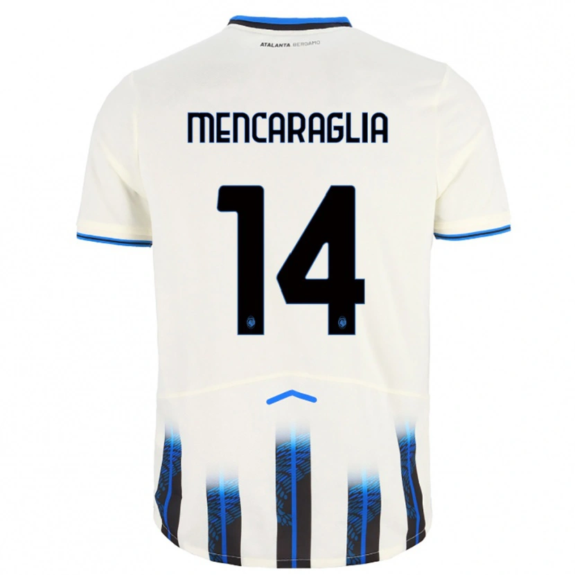 Danxen Kinder Filippo Mencaraglia #14 Weiß Blau Auswärtstrikot Trikot 2025/26 T-Shirt Schweiz