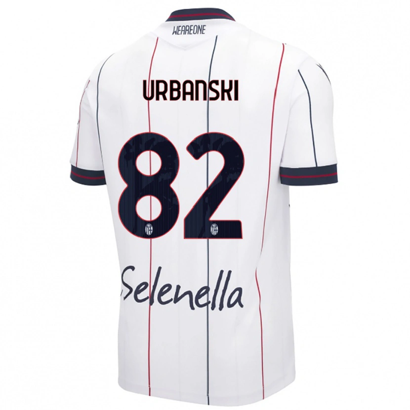 Danxen Kinder Kacper Urbanski #82 Weiß Königsblau Auswärtstrikot Trikot 2025/26 T-Shirt Schweiz