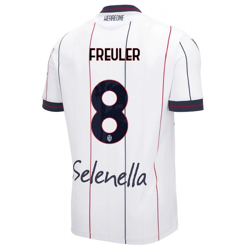 Danxen Kinder Remo Freuler #8 Weiß Königsblau Auswärtstrikot Trikot 2025/26 T-Shirt Schweiz