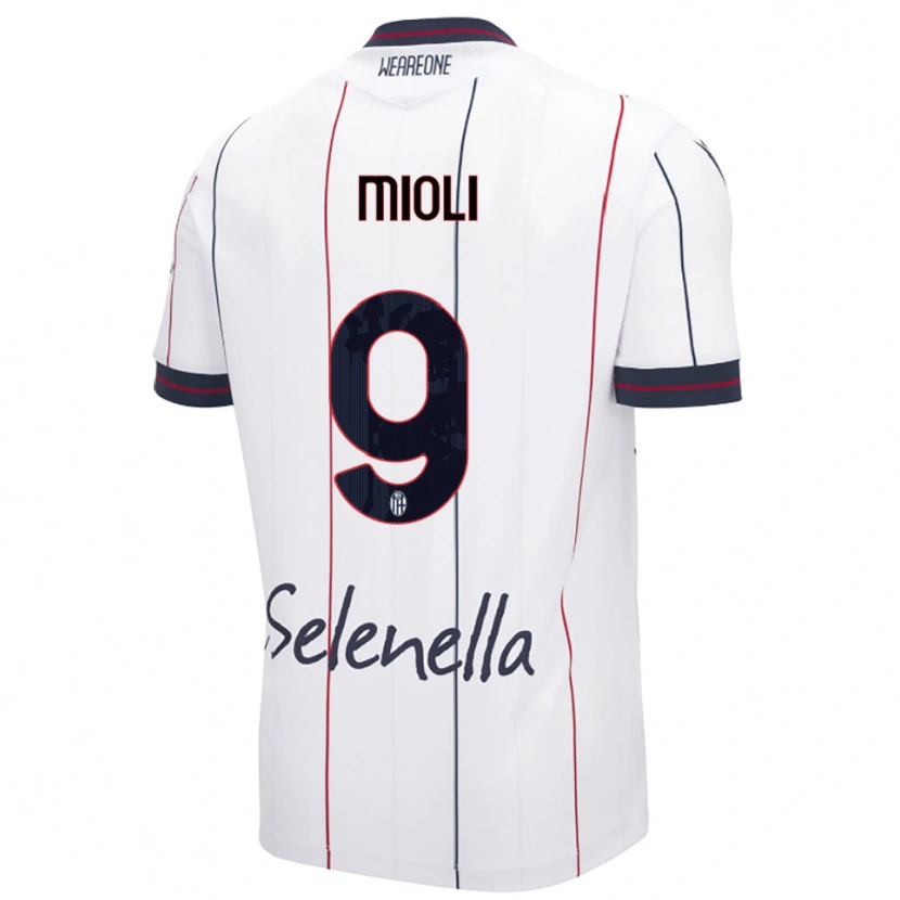 Danxen Kinder Mattia Mioli #9 Weiß Königsblau Auswärtstrikot Trikot 2025/26 T-Shirt Schweiz