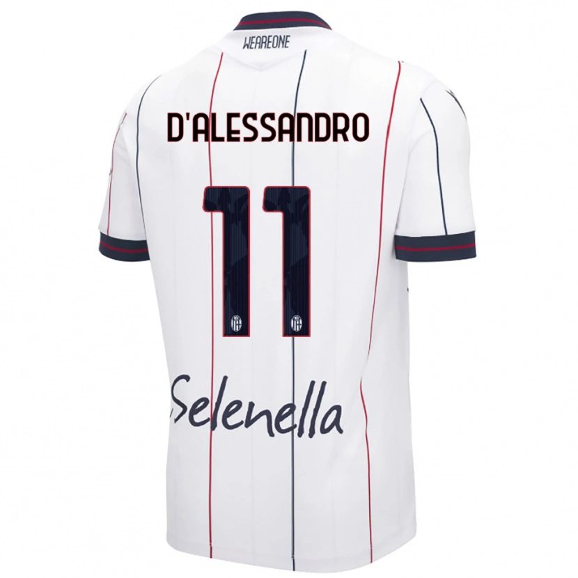 Danxen Kinder Giuliano D'alessandro #11 Weiß Königsblau Auswärtstrikot Trikot 2025/26 T-Shirt Schweiz