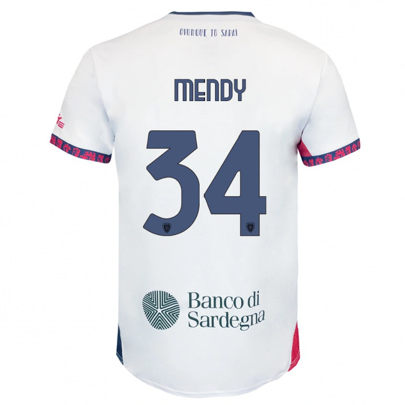Danxen Kinder Paul Mendy #34 Weiß Marineblau Rot Auswärtstrikot Trikot 2025/26 T-Shirt Schweiz
