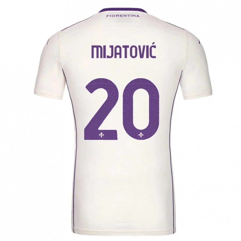 Danxen Kinder Milica Mijatović #20 Weiß Lila Rot Auswärtstrikot Trikot 2025/26 T-Shirt Schweiz