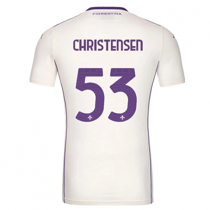 Danxen Kinder Oliver Christensen #53 Weiß Lila Rot Auswärtstrikot Trikot 2025/26 T-Shirt Schweiz