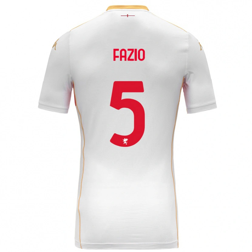 Danxen Kinder Lorenzo Fazio #5 Weiß Rot Auswärtstrikot Trikot 2025/26 T-Shirt Schweiz