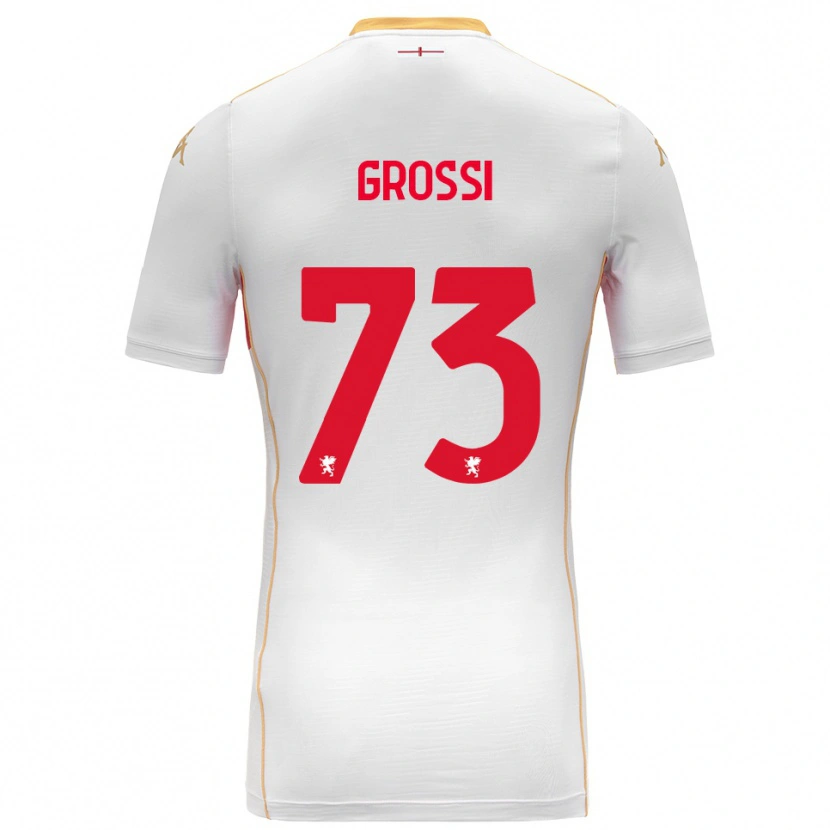 Danxen Kinder Jacopo Grossi #73 Weiß Rot Auswärtstrikot Trikot 2025/26 T-Shirt Schweiz