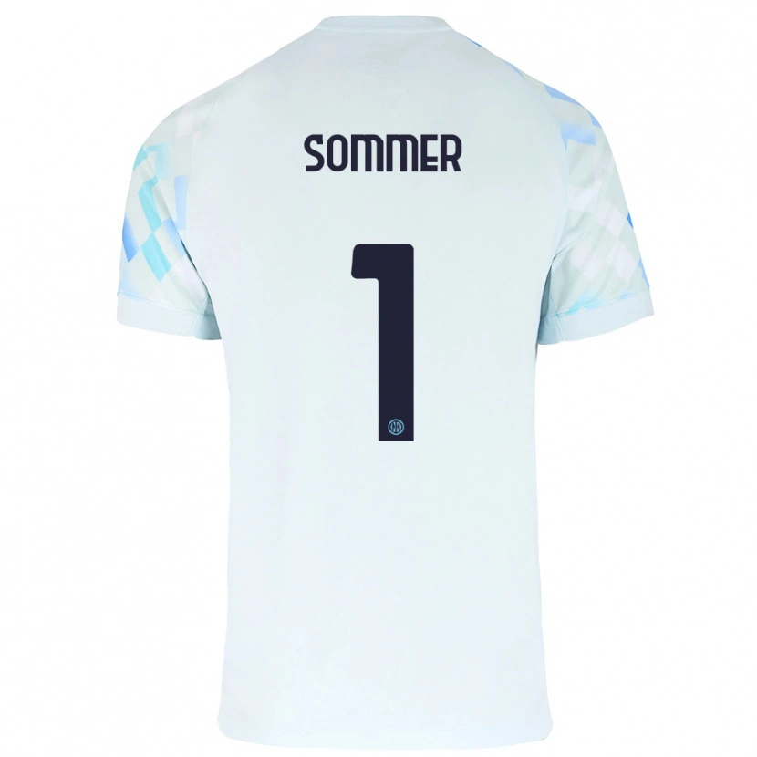 Danxen Kinder Yann Sommer #1 Weiß Blau Auswärtstrikot Trikot 2025/26 T-Shirt Schweiz
