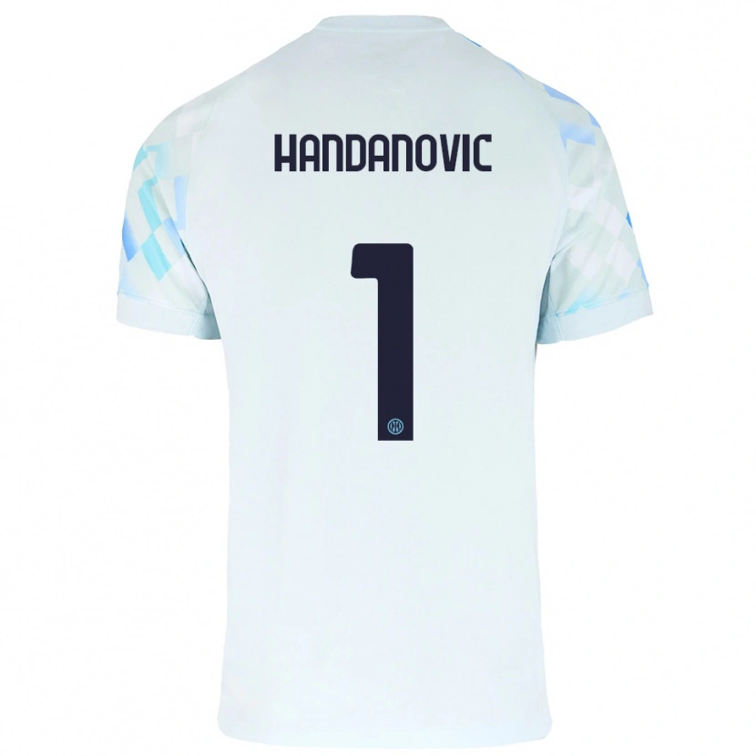 Danxen Kinder Samir Handanovic #1 Weiß Blau Auswärtstrikot Trikot 2025/26 T-Shirt Schweiz