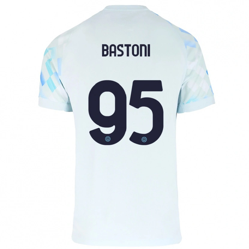 Danxen Kinder Alessandro Bastoni #95 Weiß Blau Auswärtstrikot Trikot 2025/26 T-Shirt Schweiz