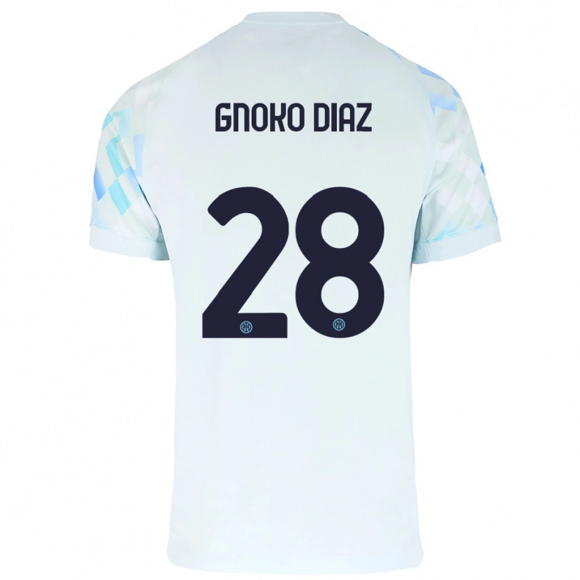Danxen Kinder Hillary Gnoko Diaz #28 Weiß Blau Auswärtstrikot Trikot 2025/26 T-Shirt Schweiz