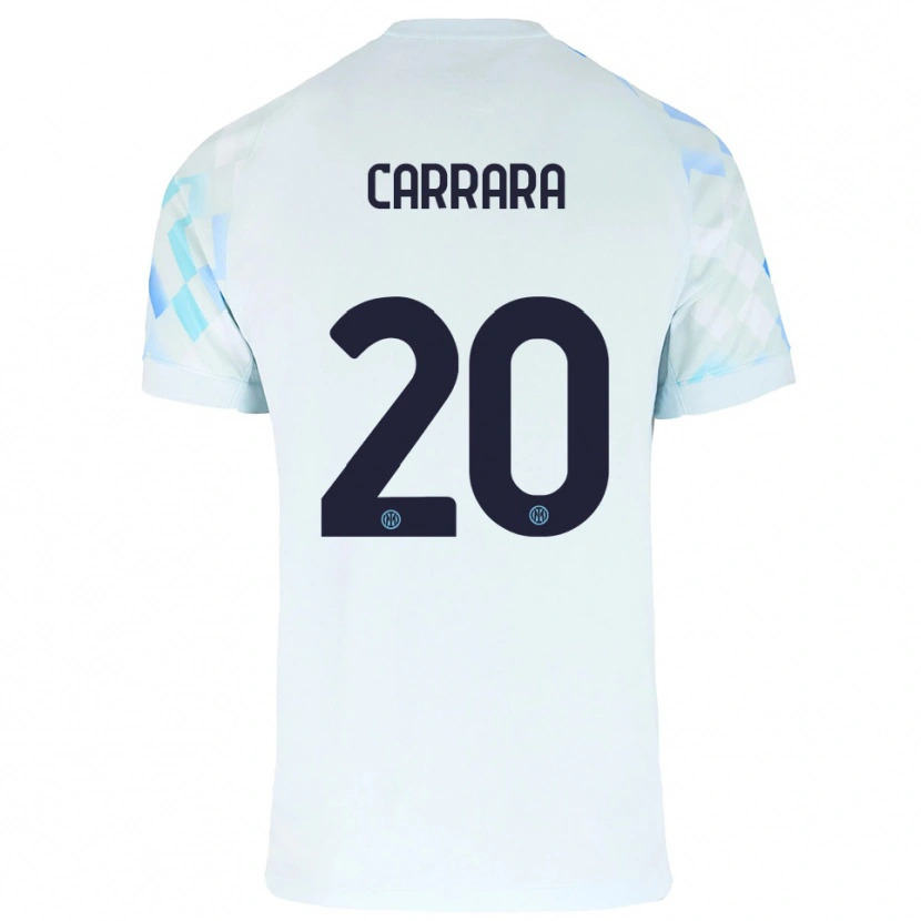 Danxen Kinder Cristian Carrara #20 Weiß Blau Auswärtstrikot Trikot 2025/26 T-Shirt Schweiz
