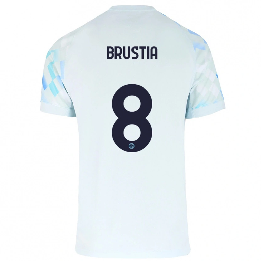 Danxen Kinder Martina Brustia #8 Weiß Blau Auswärtstrikot Trikot 2025/26 T-Shirt Schweiz